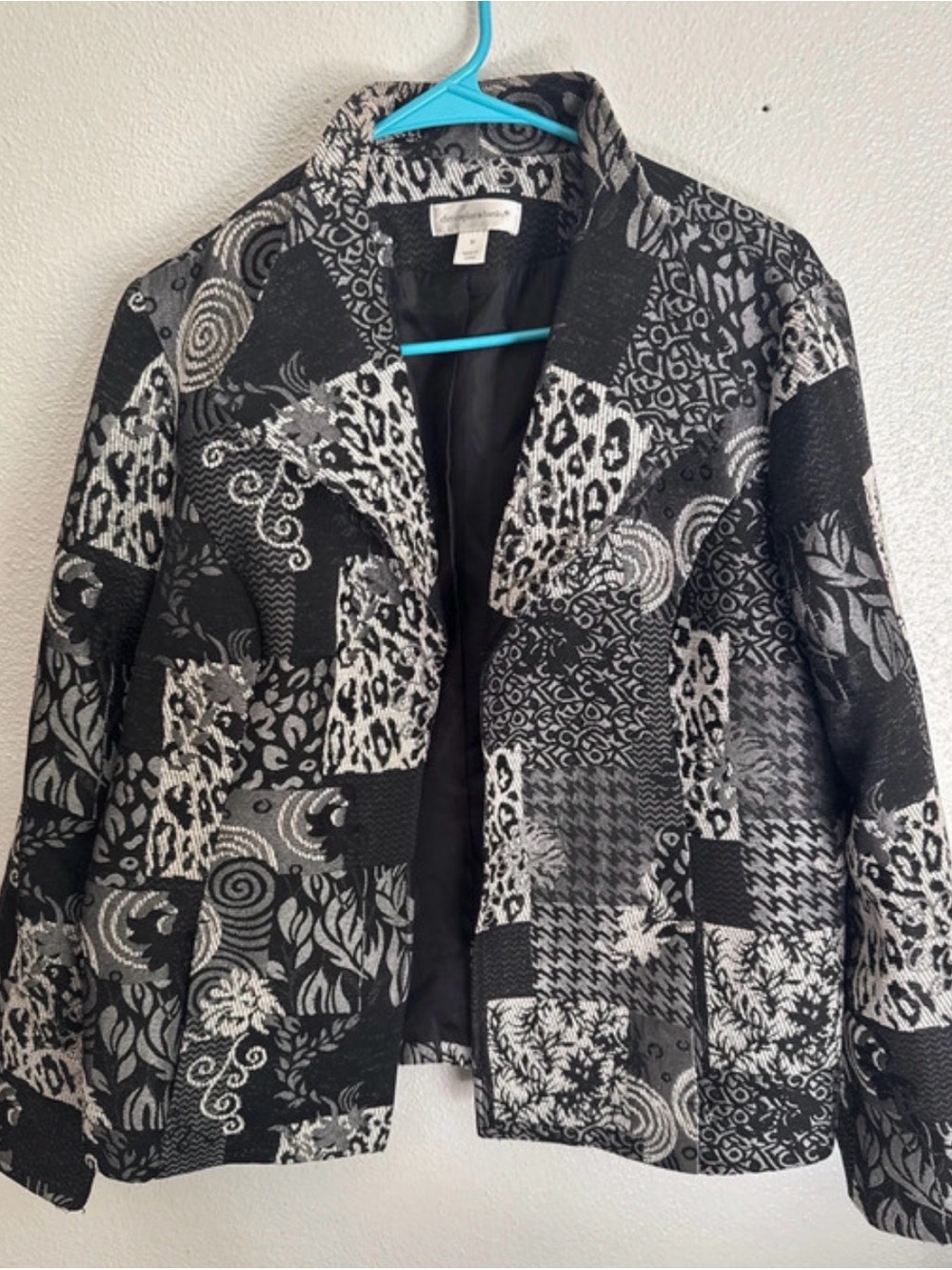 Christopher & Banks Black and White Patchwork Blazer
